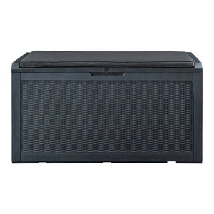 Lada depozitare gradina Atella 122x54,5x65cm negru efect ratan [casa.pro]