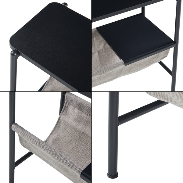 Masuta Samnanger 60x28x53cm PAL negru gri [en.casa]