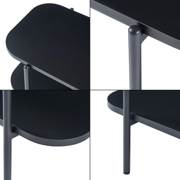Comoda TV Samnanger 120x40x45cm otel pal negru [en.casa]