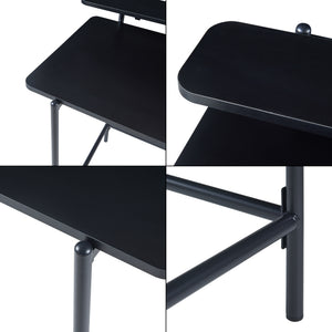 Birou cu raft superior Samnanger 120x55x88cm otel PAL negru [en.casa]