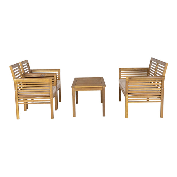 Set 4 piese mobilier gradina Candela lemn salcam [casa.pro]