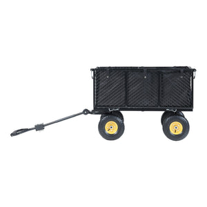 Carucior gradina cu pereti mobili si zavor Corropoli 112x51cm 550kg otel negru galben [pro.tec]