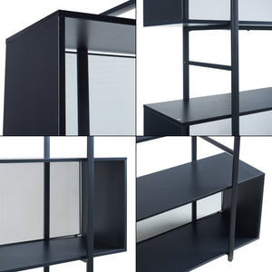 Raft carti Randaberg 180x180x33cm metal pal negru [en.casa]