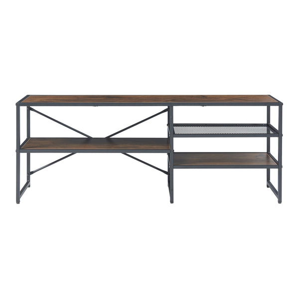 Comoda TV Västiarharg 120x30x46cm otel PAL negru efect lemn nuc [en.casa]