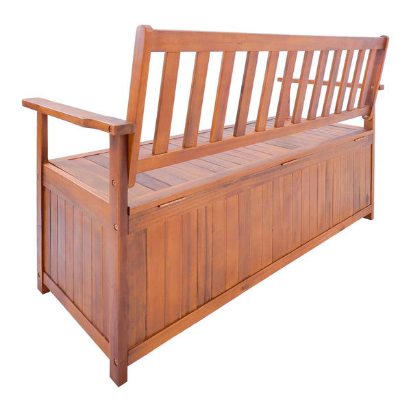 Banca gradina cu lada depozitare 130x60x88cm lemn [en.casa]