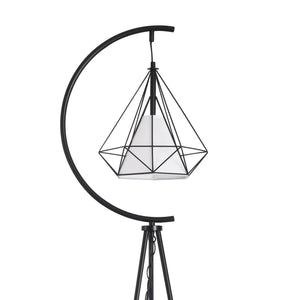 Lampadar tripod Austell 171cm 1x E27 60W negru/alb [lux.pro]