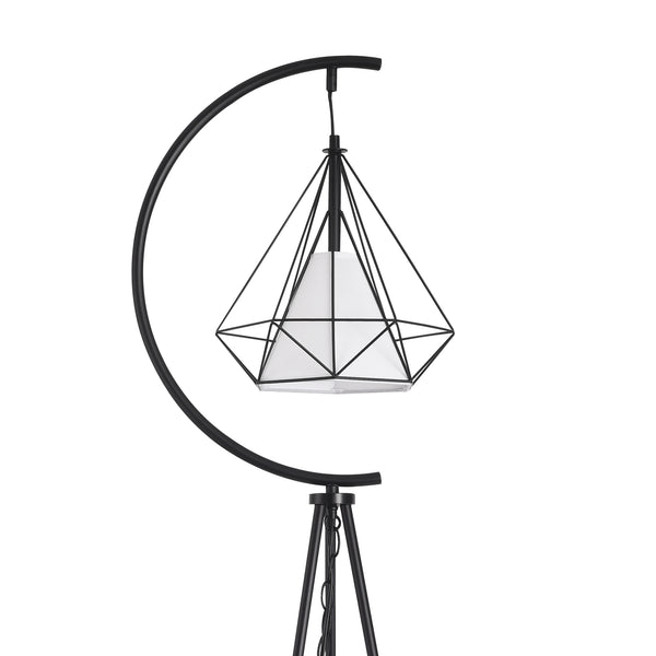 Lampadar tripod Austell 171cm 1x E27 60W negru/alb [lux.pro]