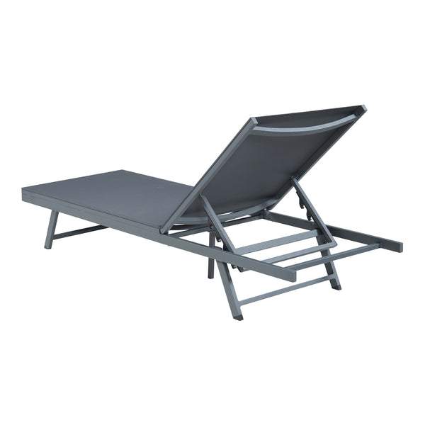 Sezlong Baragiano 197x64x30 cm aluminiu pvc poliester antracit [casa.pro]