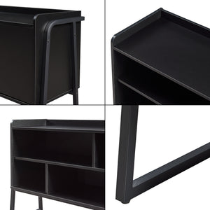Dulap TV 120x33,5x63cm metal PAL negru [en.casa]