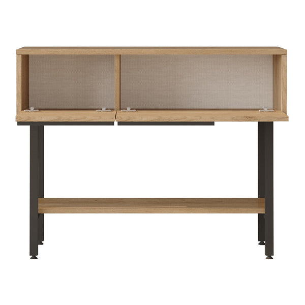Masa consola Kvænangen 100x29,5x76cm efect stejat/efect ratan [en.casa]