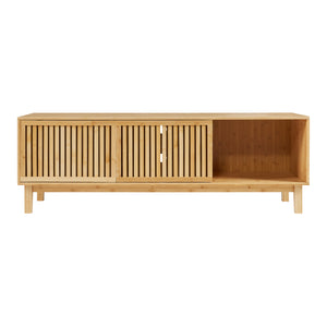 Comoda TV cu 2 usi glisante Ypäjä  150x42x50 cm bambus [en.casa]