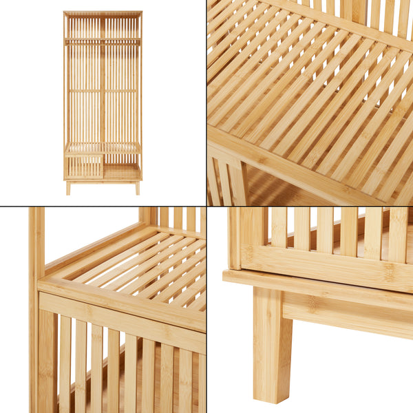 Cuier haine Ypäjä 187x80x47cm bambus natur [en.casa]
