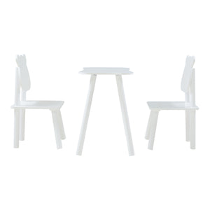 Set masa copii cu 2 scaune design ursulet Panjang alb [en.casa]