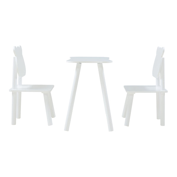 Set masa copii cu 2 scaune design ursulet Panjang alb [en.casa]