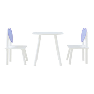 Set masa copii cu 2 scaune design inimioara Siljan alb lila [en.casa]