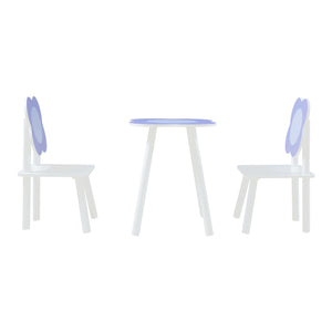 Set masa cu 2 scaune copii Simrishamn alb lila [en.casa]