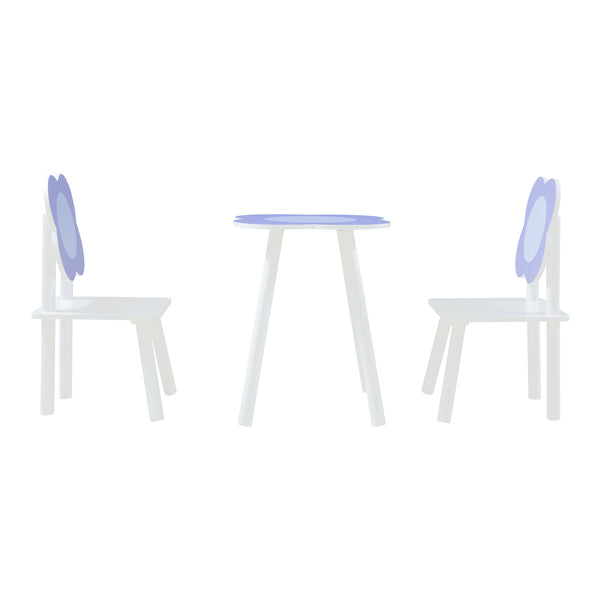Set masa cu 2 scaune copii Simrishamn alb lila [en.casa]