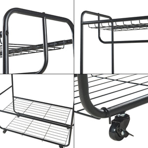 Suport mobil haine Vestvågøy 176x90x40cm otel negru [en.casa]