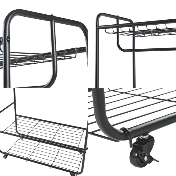 Suport mobil haine Vestvågøy 176x90x40cm otel negru [en.casa]