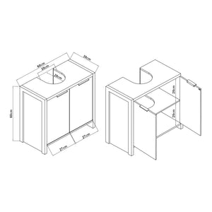 Set 4 piese mobilier baie Namsskogan efect lemn nuc [en.casa]