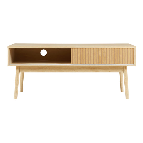 Comoda TV cu 2 usi culisante Landskrona 115x40x48cm efect stejar [en.casa]