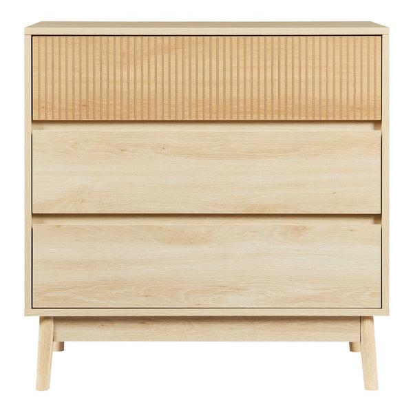 Comoda cu 3 sertare Landskrona 79,5x80x40 cm efect lemn stejar [en.casa]