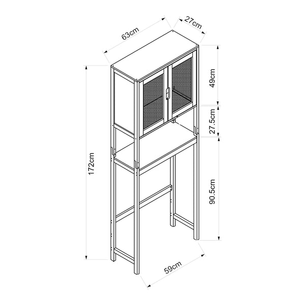 Dulap deasupra WC Tervola 172x63x27 bambus [en.casa]