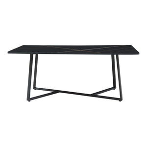 Masuta cafea Riskiften 120x60x48 cm negru marmorat [en.casa]