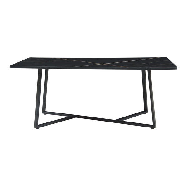 Masuta cafea Riskiften 120x60x48 cm negru marmorat [en.casa]