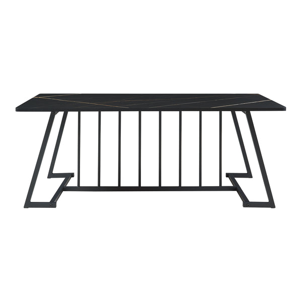 Masuta cafea Nospoo 120x60x46 cm negru marmorat [en.casa]