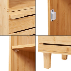 Dulap inalt baie Epind 180x33x30 cm bambus [en.casa]