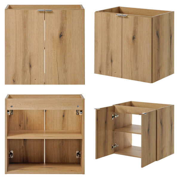 Set mobilier baie cu oglinda 88 Newport efect stejar [en.casa]