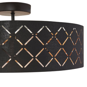 Lampa plafon Bay 20 cm 3xE27 max 60W poliester negru/alb [lux.pro]