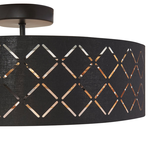 Lampa plafon Bay 20 cm 3xE27 max 60W poliester negru/alb [lux.pro]