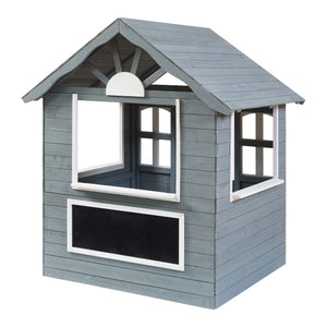 Casuta gradina Vesa 138x120x102 cm lemn gri/alb [casa.pro]