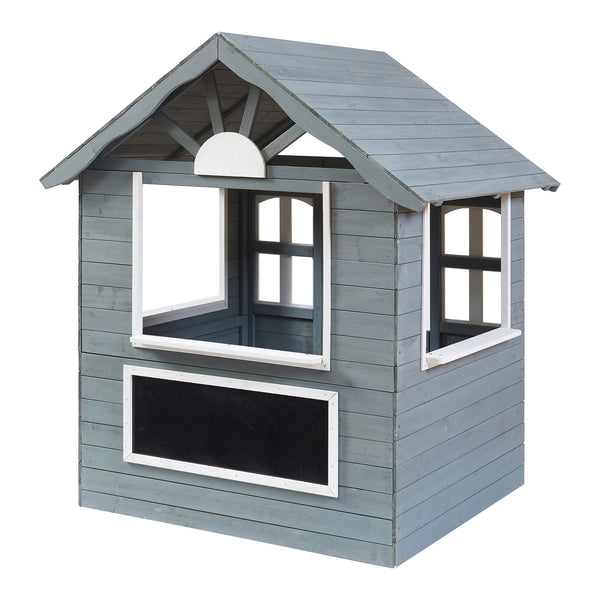 Casuta gradina Vesa 138x120x102 cm lemn gri/alb [casa.pro]