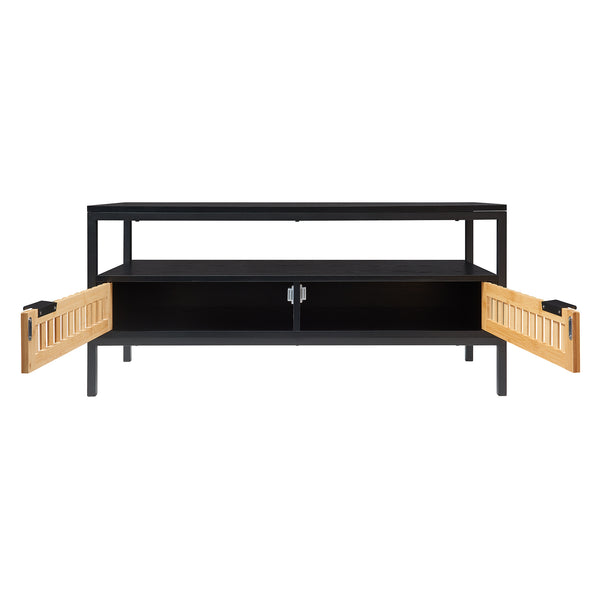 Masuta cafea Luniehti 100x40x48 cm negru/natur [en.casa]