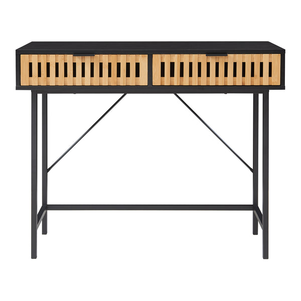 Masa consola Luniehti 100x40x75 cm negru/natur [en.casa]