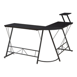 Birou de colt Yremso 122x122x98 cm negru [en.casa]