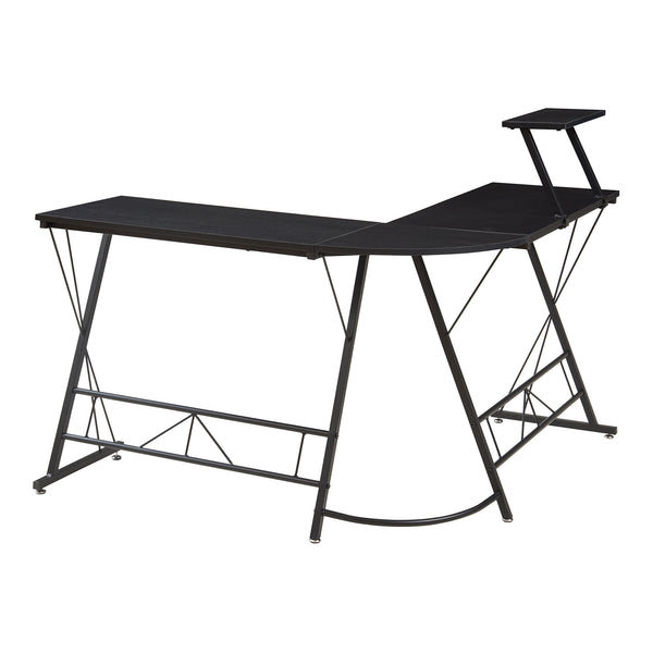 Birou de colt Yremso 122x122x98 cm negru [en.casa]