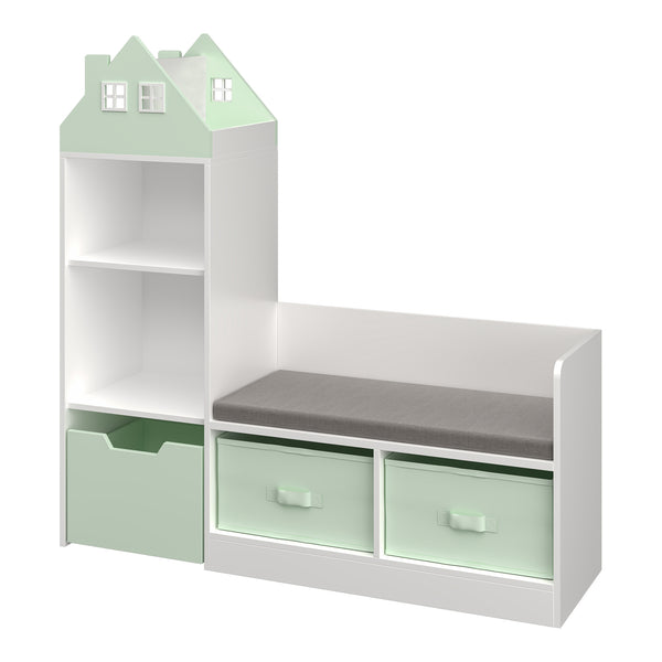 Banca cu raft pentru copii Vipsali 100x99x30 cm [en.casa]