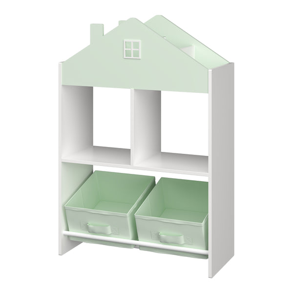 Raft casuta copii Vipsali 90x60x27 cm verde menta/alb [en.casa]
