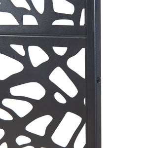 Paravan despartitor Poskind 200x100x50 cm otel negru [casa.pro]