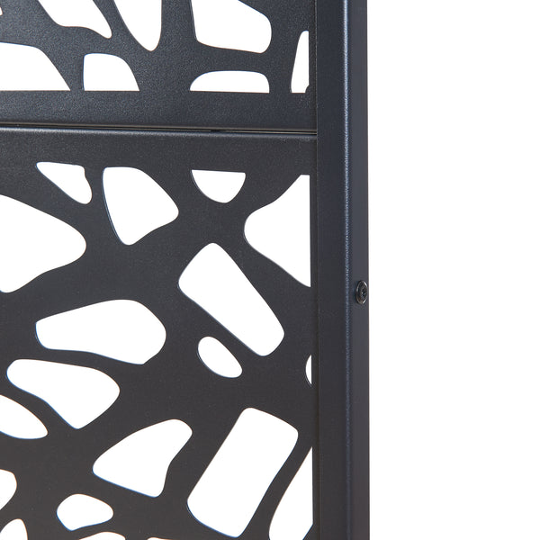 Paravan despartitor Poskind 200x100x50 cm otel negru [casa.pro]