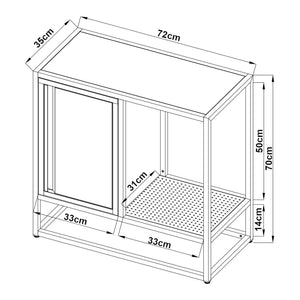 Comoda Burlöv 70x72x35 cm otel gri/alb [en.casa]
