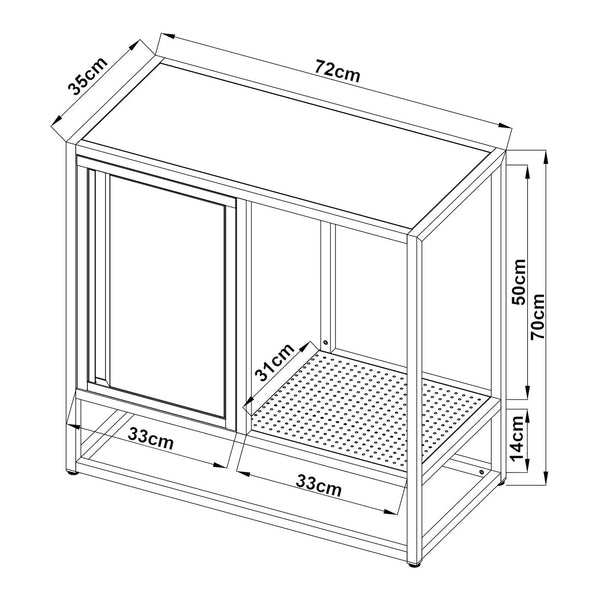 Comoda Burlöv 70x72x35 cm otel gri/alb [en.casa]