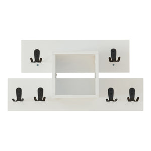 Cuier de perete cu spatiu depozitare Vänd 32x60x14 cm alb [en.casa]