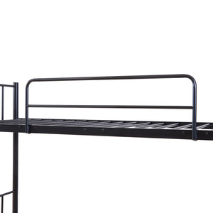 Pat supraetajat Berimma 200x90 cm 300 kg otel negru [en.casa]