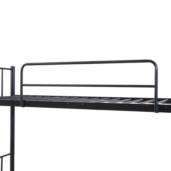 Pat supraetajat Berimma 200x90 cm 300 kg otel negru [en.casa]