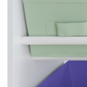 Raft copii Farusa 80x90x029 cm alb/verde deschis/lila [en.casa]